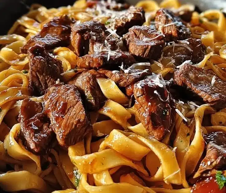 One-Pan Velvety Honey BBQ Steak Fettuccine