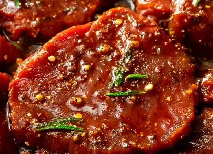 Zesty healthy steak marinade ingredients in a bowl ready for grilling