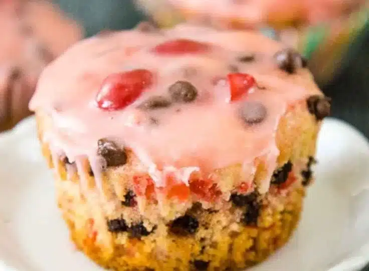 Cherry Chocolate Chip Muffins 2 Delicious cherry chocolate chip muffins with cherries and chocolate chips