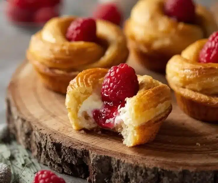 Delicious raspberry cream cheese bites served on a plate for dessert