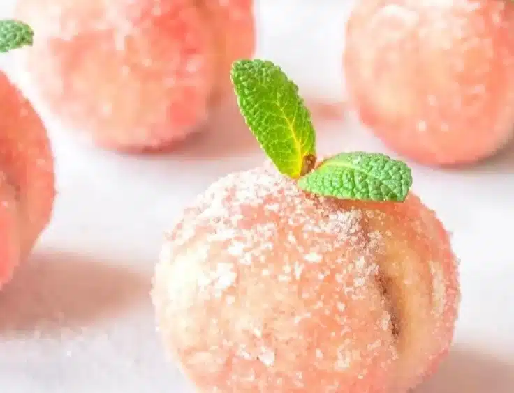 Italian Peach Cookies (AUTHENTIC) 3 Authentic Italian peach cookies with a delicious peach filling and vibrant colors.